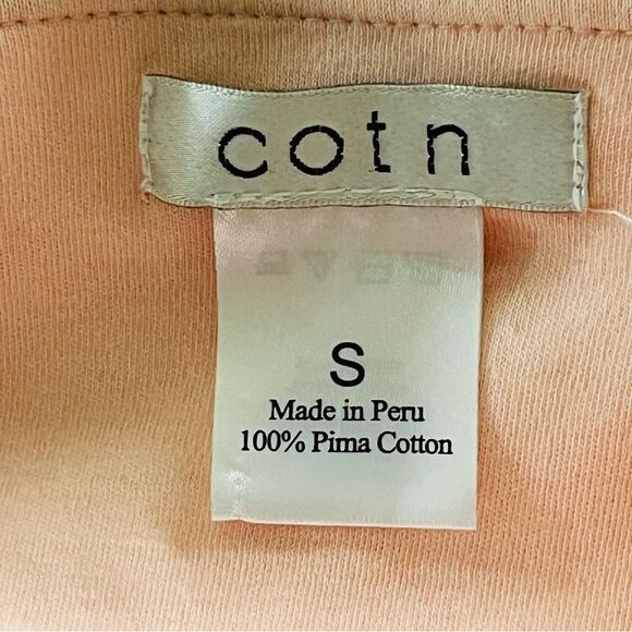 COTN Classic Zip Robe Size Small Pastel Pink with 3/4 Sleeve Pima Cotton NWOT - Picture 5 of 5